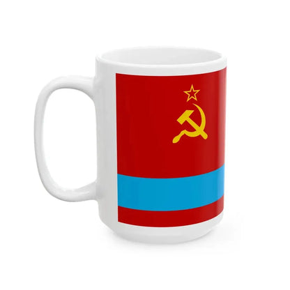 Flag of the Kazakh Soviet Socialist Republic 1953-1991 Flag of Kazakhstan 19911992 (Kazakhstan) White Coffee Mug - Go Mug Yourself