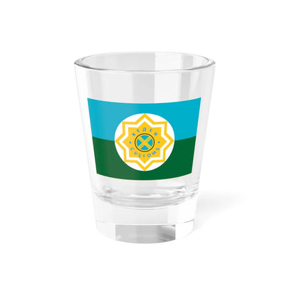 Flag of the Kazakhstan Customs Bureau (Kazakhstan) Shot Glass 1.5oz 1.5oz - Go Mug Yourself