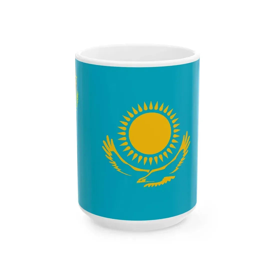 Flag of the Kazakhstan Internal Troops (Kazakhstan) White Coffee Mug 15oz - Go Mug Yourself