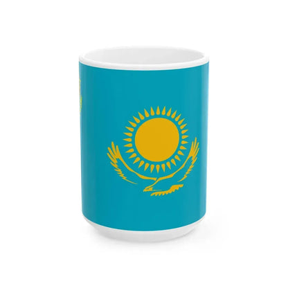 Flag of the Kazakhstan Internal Troops (Kazakhstan) White Coffee Mug 15oz - Go Mug Yourself