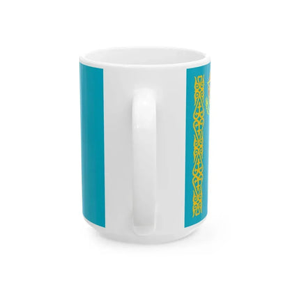 Flag of the Kazakhstan Internal Troops (Kazakhstan) White Coffee Mug - Go Mug Yourself