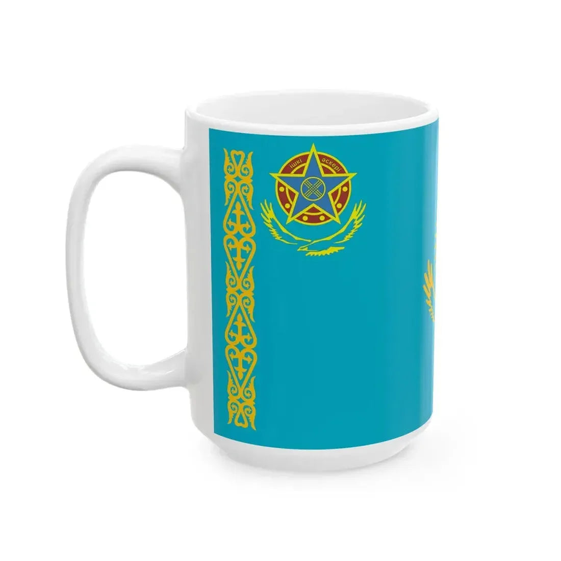 Flag of the Kazakhstan Internal Troops (Kazakhstan) White Coffee Mug - Go Mug Yourself