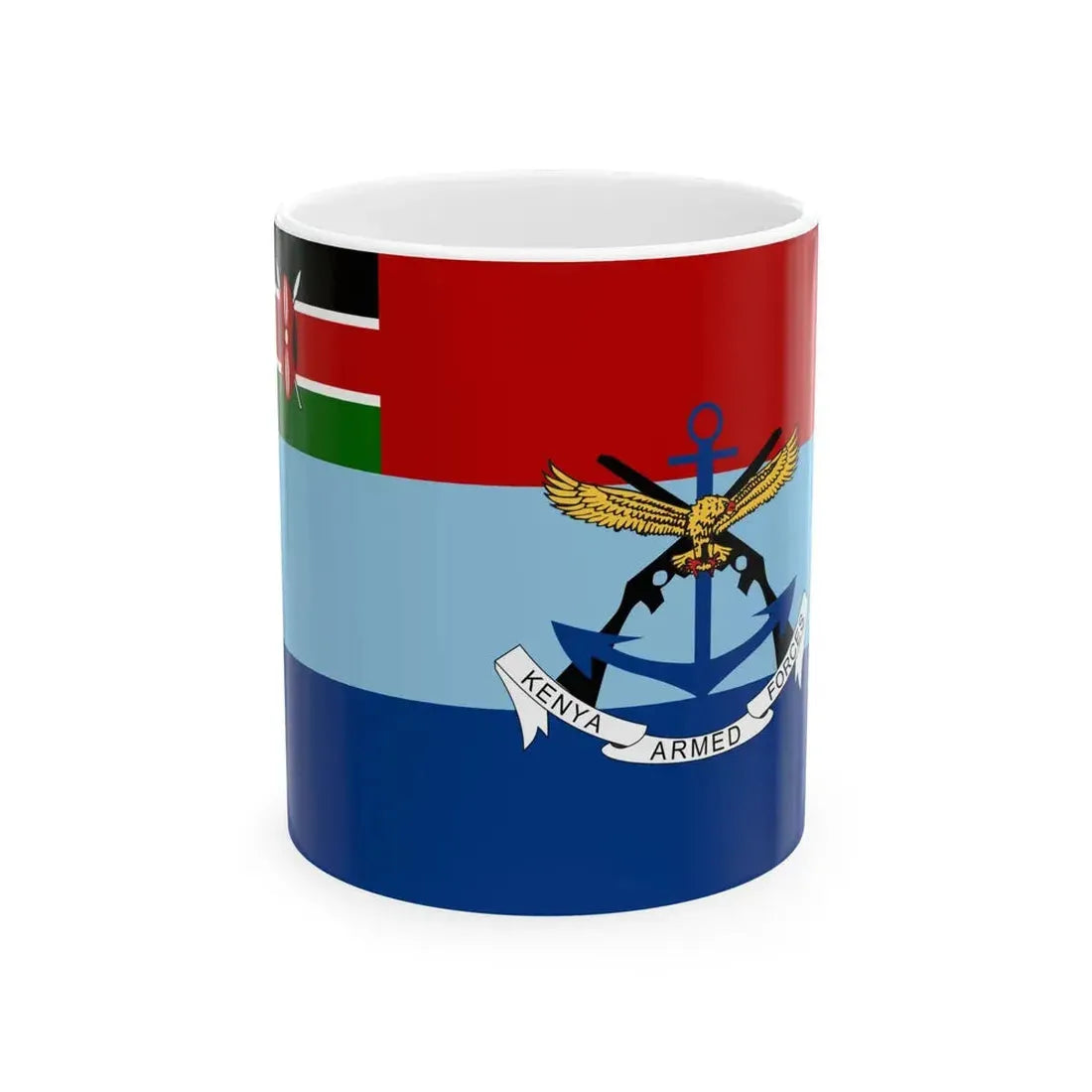 Flag of the Kenya Defence Forces (Kenya) White Coffee Mug 11oz - Go Mug Yourself
