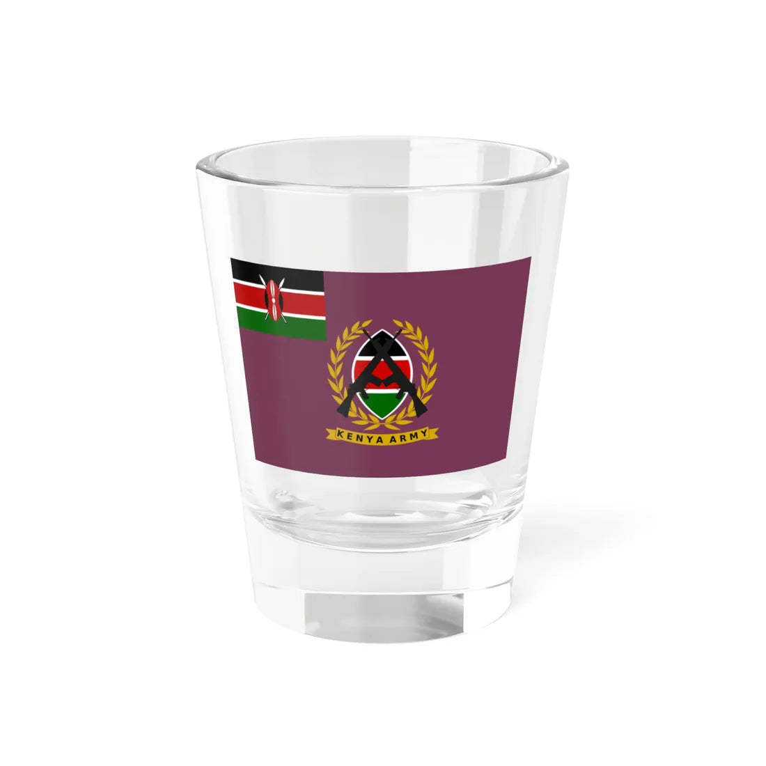 Flag of the Kenyan Army (Kenya) Shot Glass 1.5oz 1.5oz - Go Mug Yourself