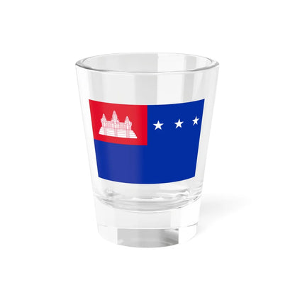 Flag of the Khmer Republic type 2 (Cambodia) Shot Glass 1.5oz 1.5oz - Go Mug Yourself