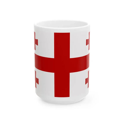 Flag of the Kingdom of Georgia (Georgia) White Coffee Mug 15oz - Go Mug Yourself