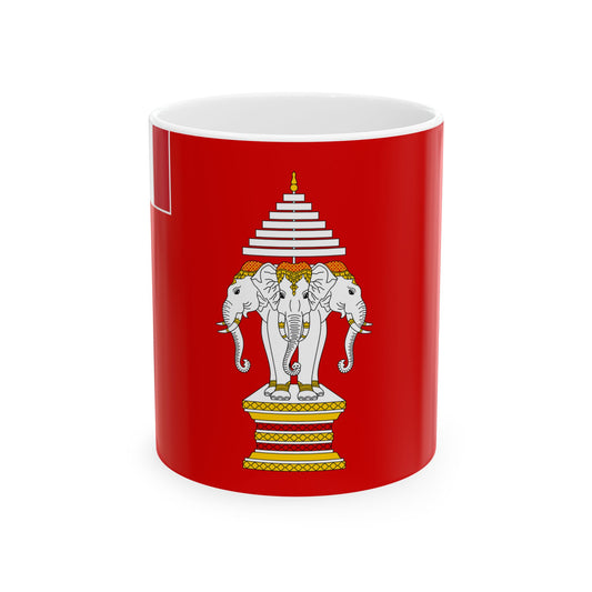 Flag of the Kingdom of Luang Phrabang 1893 - 1946 (France) White Coffee Mug-11oz-Go Mug Yourself