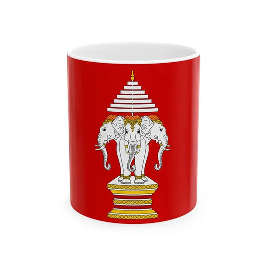 Flag of the Kingdom of Luang Phrabang 1945 (Laos) White Coffee Mug 11oz - Go Mug Yourself