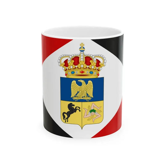 Flag of the Kingdom of Naples 1808 (Italy) White Coffee Mug 11oz - Go Mug Yourself