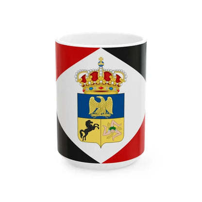 Flag of the Kingdom of Naples 1808 (Italy) White Coffee Mug 15oz - Go Mug Yourself