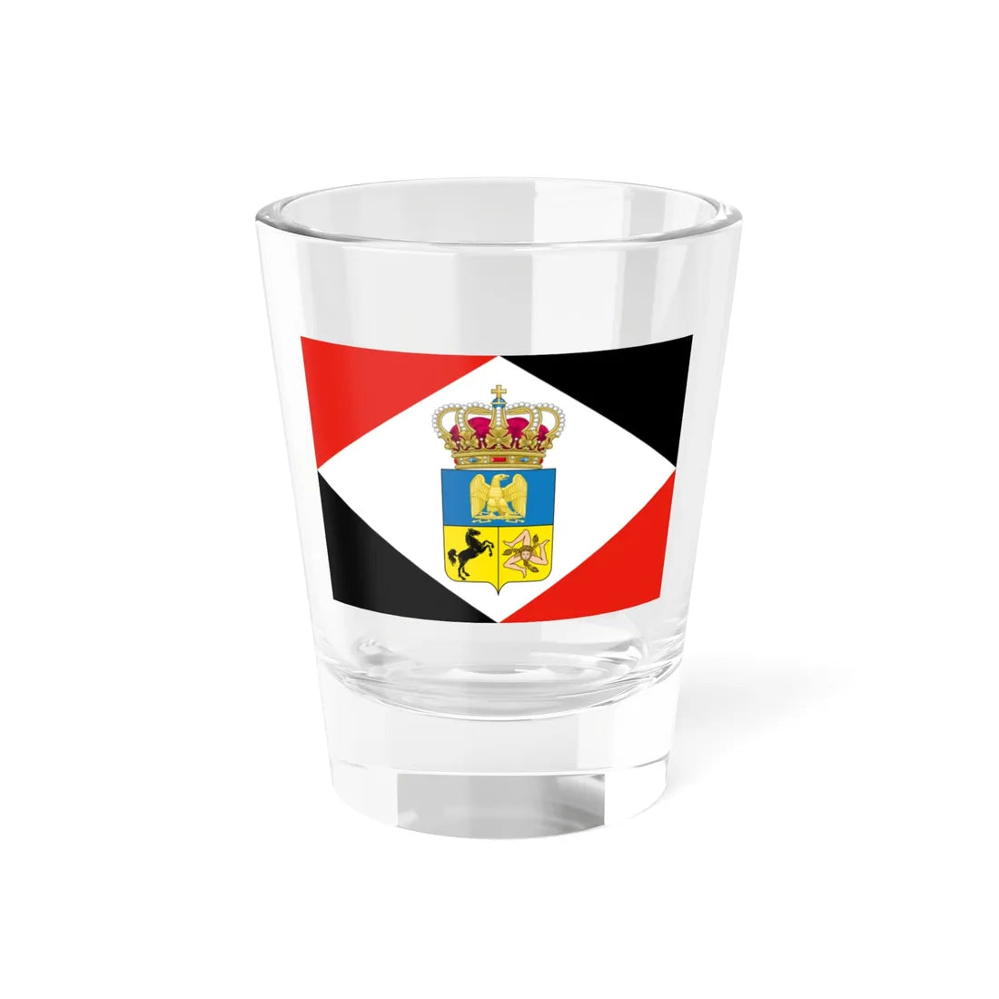 Flag of the Kingdom of Naples 1808 - type 2 (Italy) Shot Glass 1.5oz 1.5oz - Go Mug Yourself