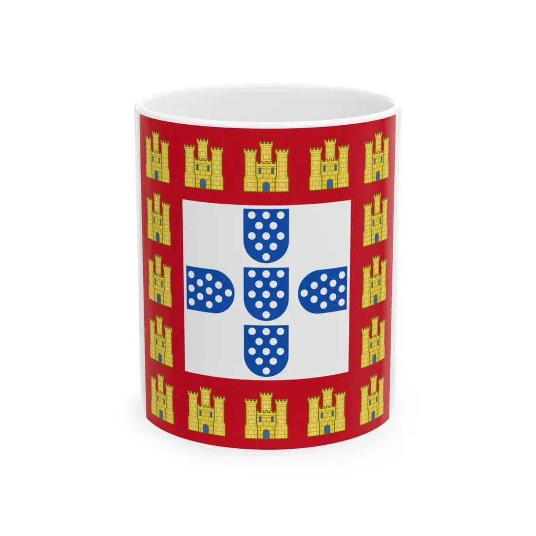 Flag of the Kingdom of Portugal 1248-1385 (Portugal) White Coffee Mug 11oz - Go Mug Yourself
