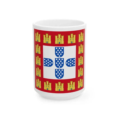 Flag of the Kingdom of Portugal 1248-1385 (Portugal) White Coffee Mug 15oz - Go Mug Yourself