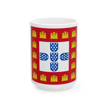 Flag of the Kingdom of Portugal 1248-1385 type 2 (Portugal) White Coffee Mug 15oz - Go Mug Yourself