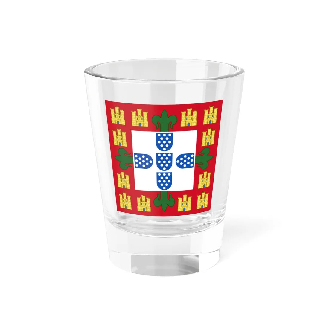 Flag of the Kingdom of Portugal 1385-1485 (Portugal) Shot Glass 1.5oz 1.5oz - Go Mug Yourself