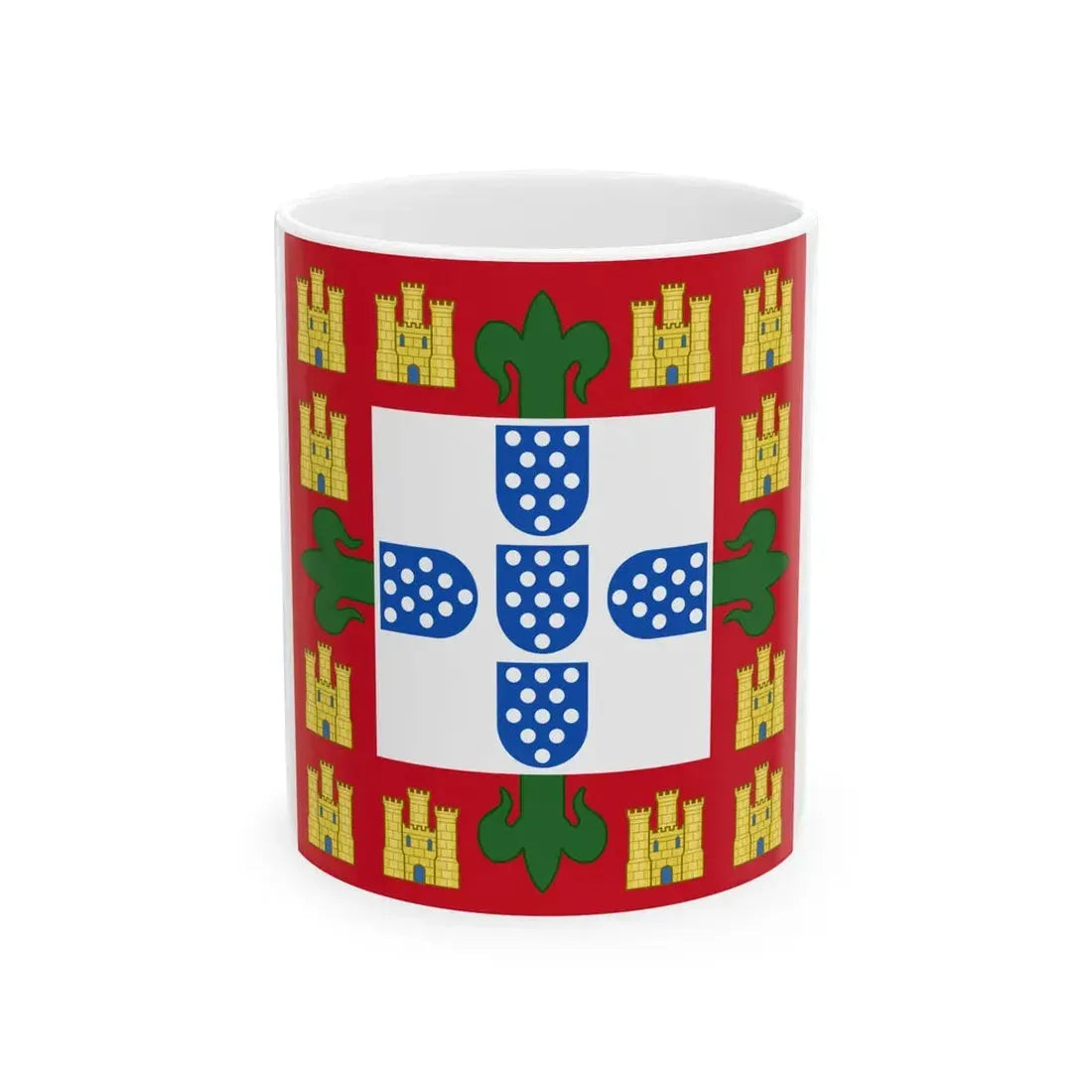 Flag of the Kingdom of Portugal 1385-1485 (Portugal) White Coffee Mug 11oz - Go Mug Yourself