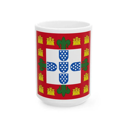 Flag of the Kingdom of Portugal 1385-1485 type 2 (Portugal) White Coffee Mug 15oz - Go Mug Yourself