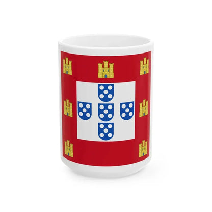 Flag of the Kingdom of Portugal 1485-1495 (Portugal) White Coffee Mug 15oz - Go Mug Yourself