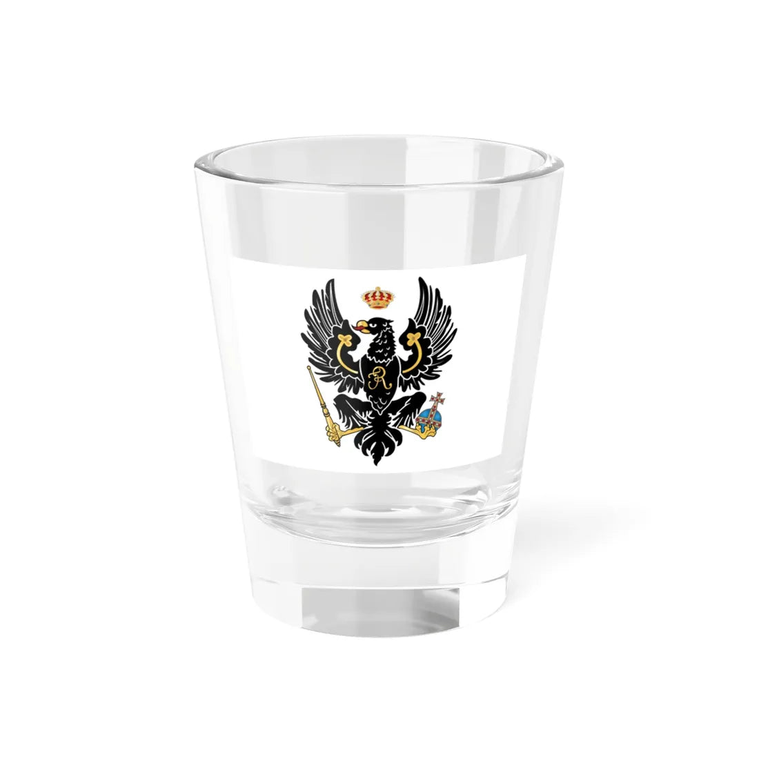 Flag of the Kingdom of Prussia 1701-1750 (Russia) Shot Glass 1.5oz 1.5oz - Go Mug Yourself
