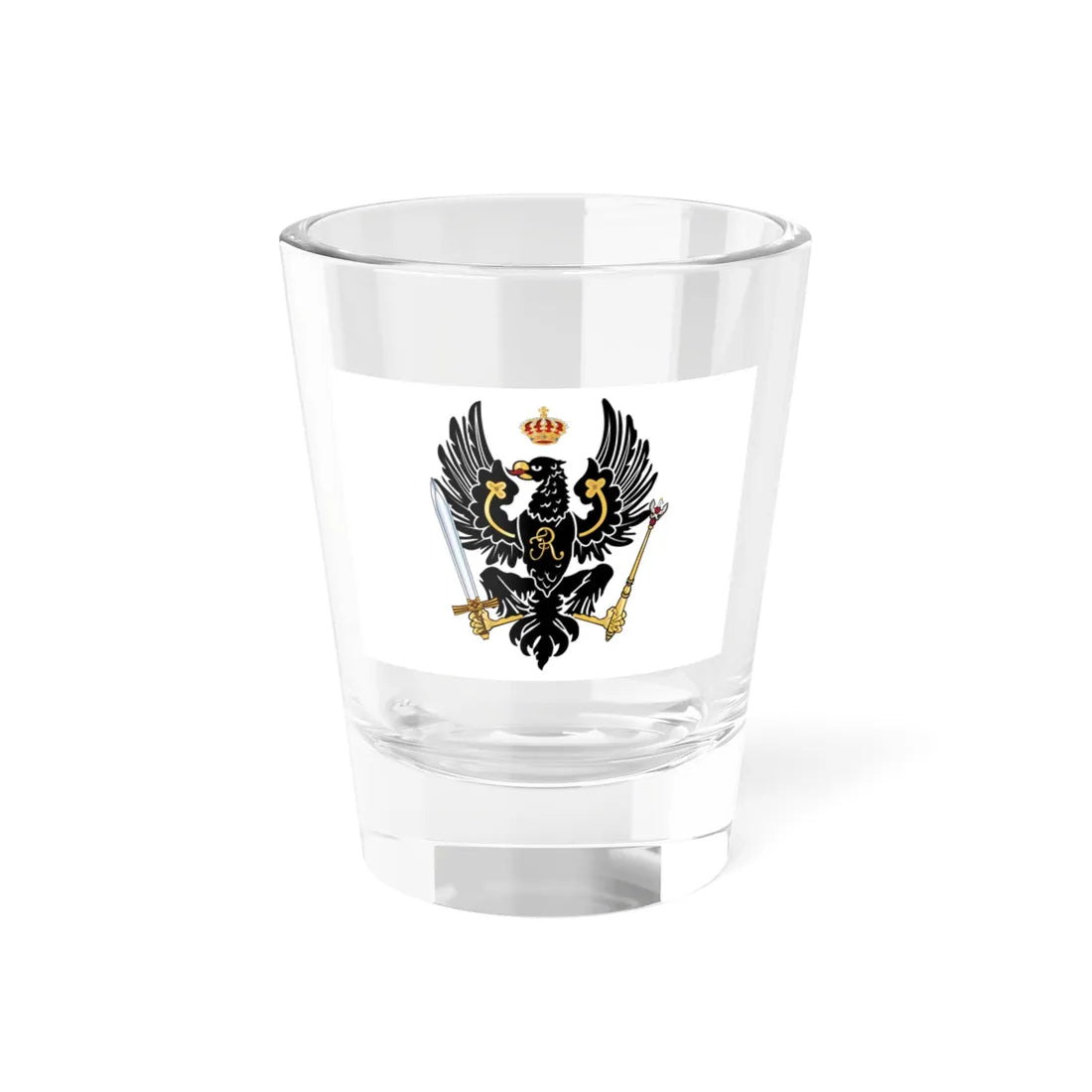 Flag of the Kingdom of Prussia 1750-1801 (Russia) Shot Glass 1.5oz 1.5oz - Go Mug Yourself