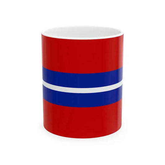 Flag of the Kirghiz Soviet Socialist Republic 1952-1991 Flag of Kyrgyzstan 19911992 2-3 reverse (Kyrgyzstan) White Coffee Mug 11oz - Go Mug Yourself