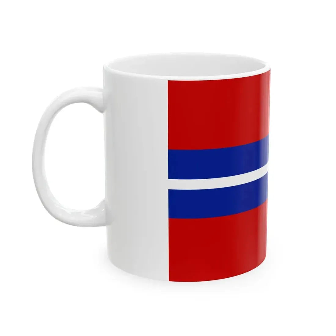 Flag of the Kirghiz Soviet Socialist Republic 1952-1991 Flag of Kyrgyzstan 19911992 2-3 reverse (Kyrgyzstan) White Coffee Mug - Go Mug Yourself