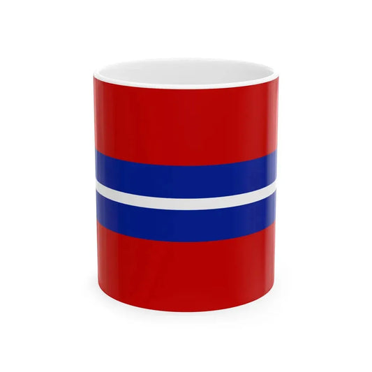 Flag of the Kirghiz Soviet Socialist Republic 1952-1991 Flag of Kyrgyzstan 19911992 reverse (Kyrgyzstan) White Coffee Mug 11oz - Go Mug Yourself
