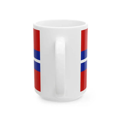 Flag of the Kirghiz Soviet Socialist Republic 1952-1991 Flag of Kyrgyzstan 19911992 reverse (Kyrgyzstan) White Coffee Mug - Go Mug Yourself
