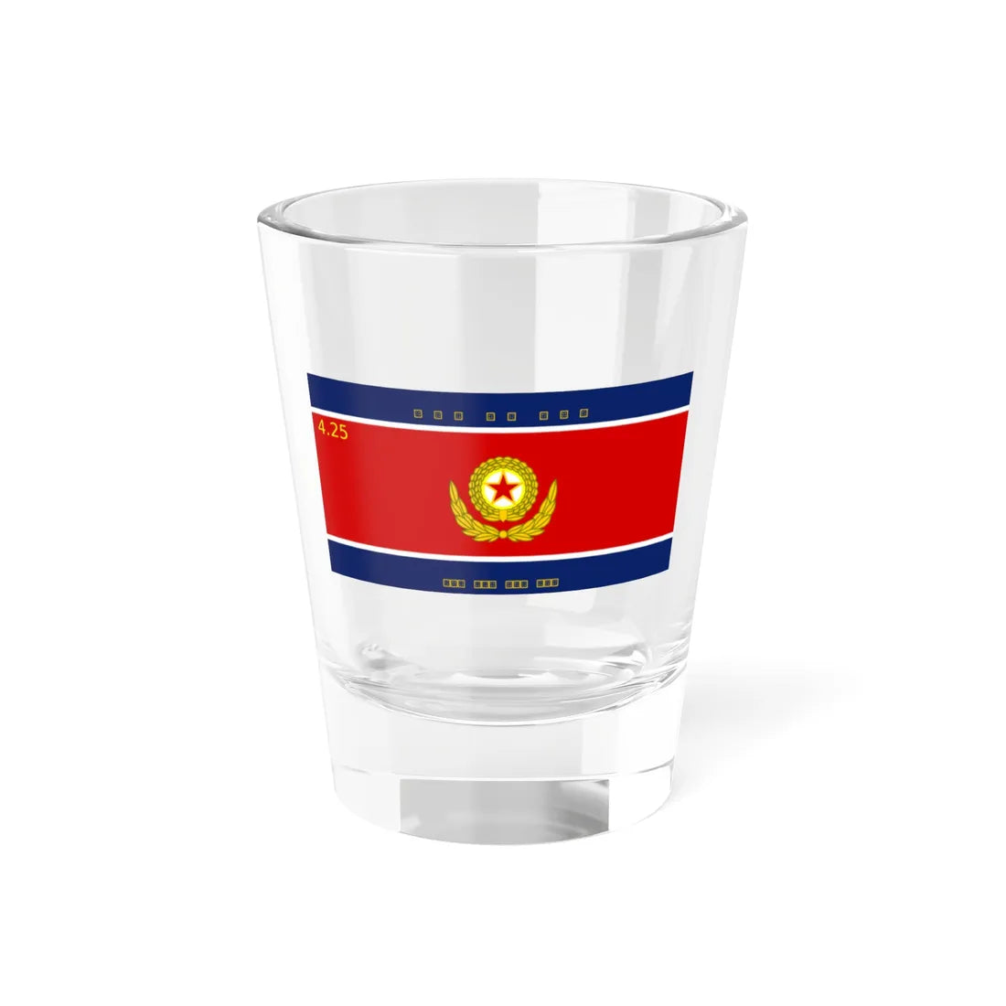 Flag of the Korean Peoples Army Ground Force 2012-2023 (Korea) Shot Glass 1.5oz 1.5oz - Go Mug Yourself