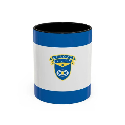 Flag of the Kosovo Police Service - Accent Coffee Mug 11oz Black - Go Mug Yourself