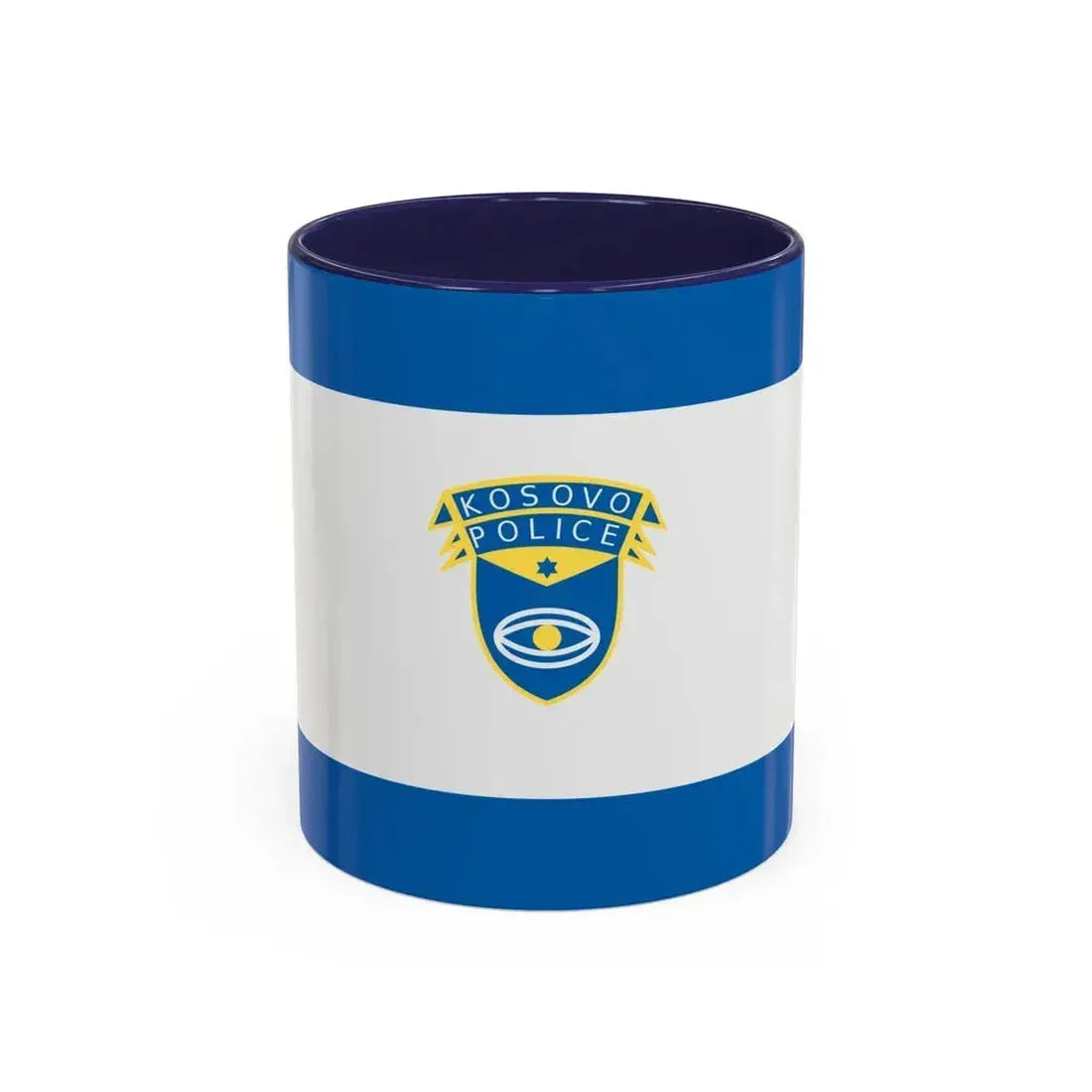 Flag of the Kosovo Police Service - Accent Coffee Mug 11oz Navy - Go Mug Yourself