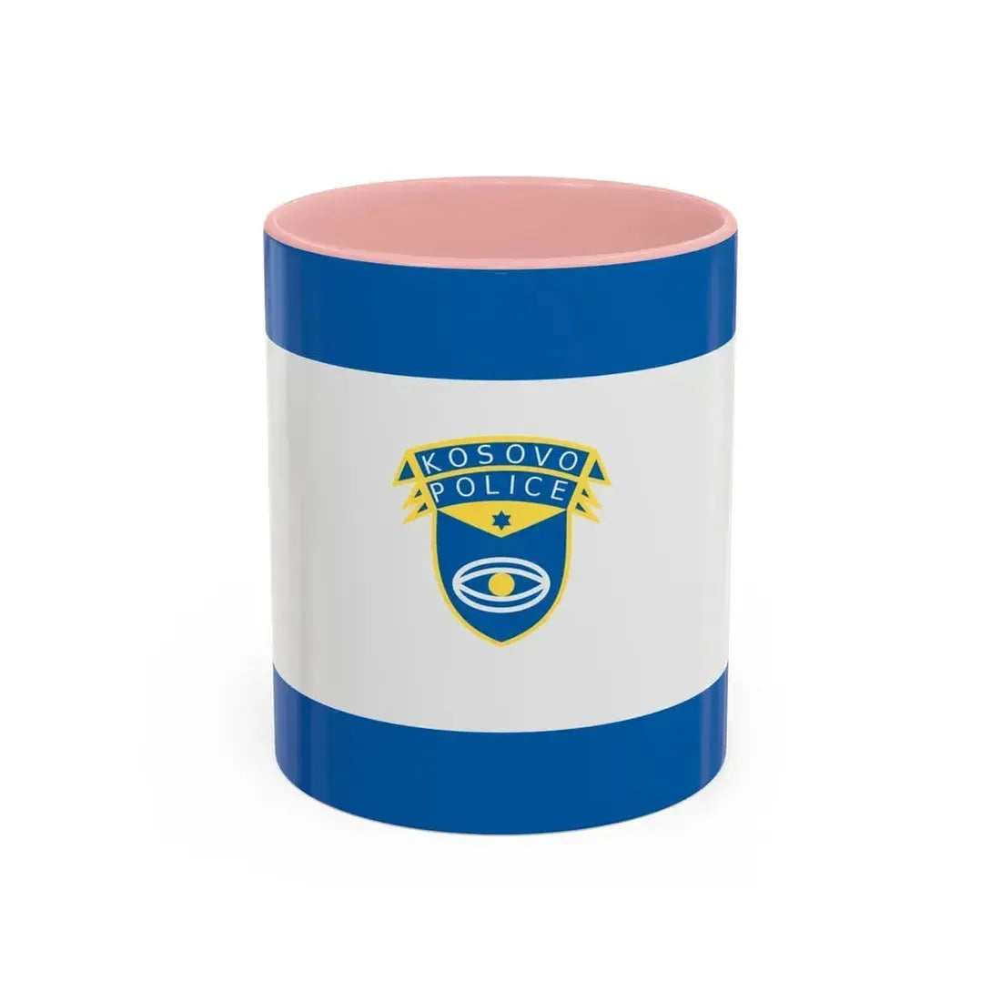 Flag of the Kosovo Police Service - Accent Coffee Mug 11oz Pink - Go Mug Yourself