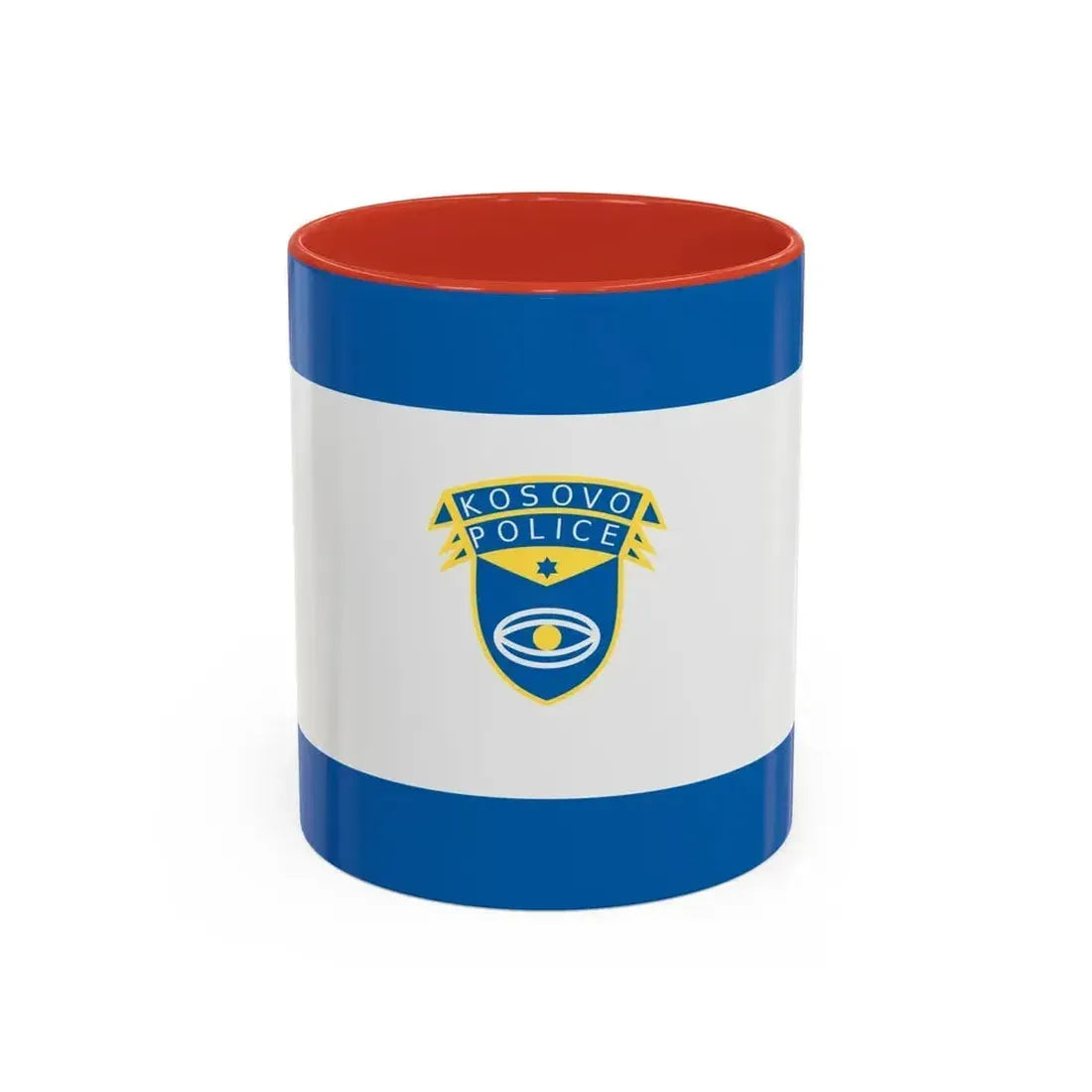 Flag of the Kosovo Police Service - Accent Coffee Mug 11oz Red - Go Mug Yourself