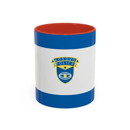 Flag of the Kosovo Police Service - Accent Coffee Mug 11oz Red - Go Mug Yourself