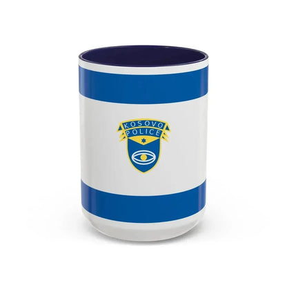 Flag of the Kosovo Police Service - Accent Coffee Mug 15oz Navy - Go Mug Yourself