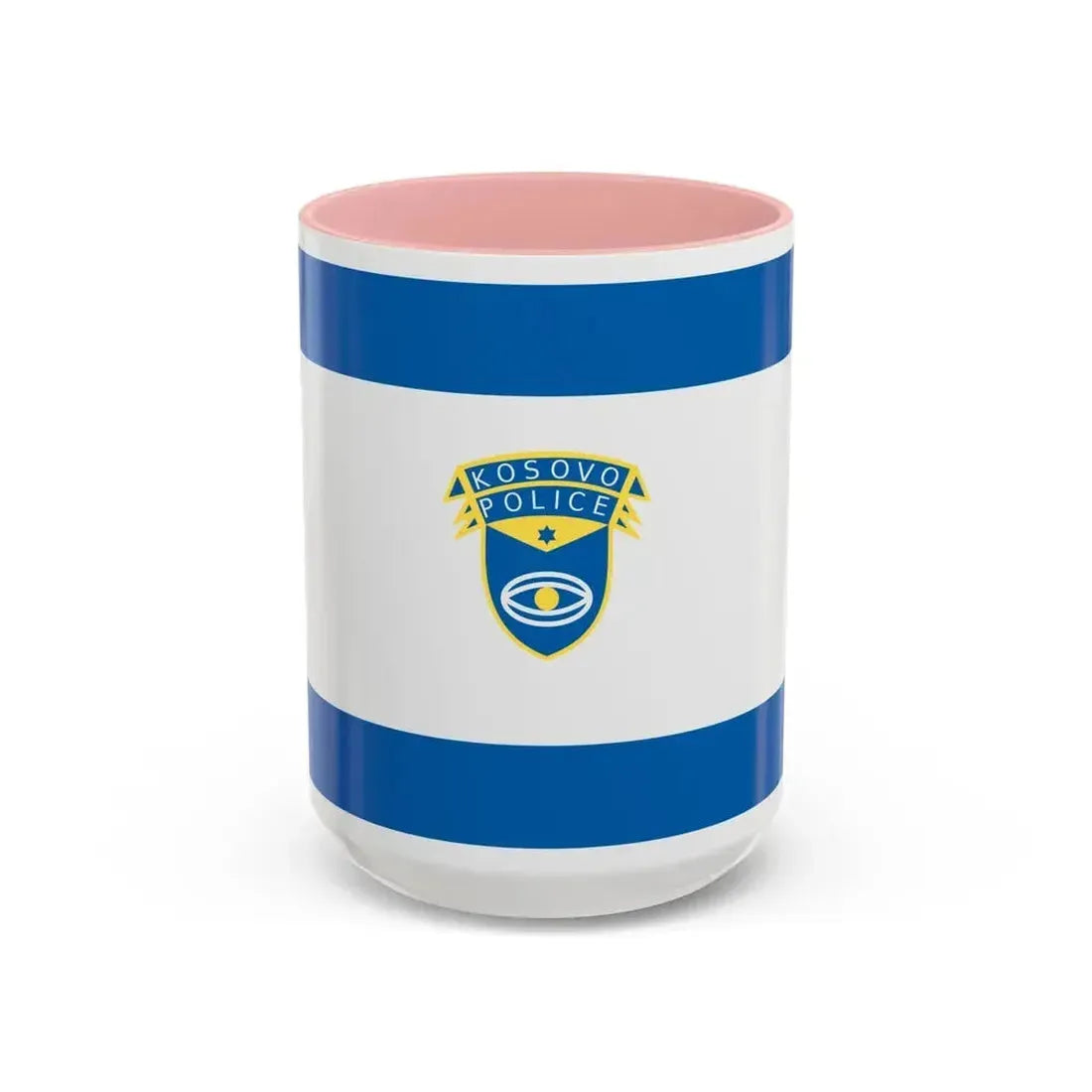Flag of the Kosovo Police Service - Accent Coffee Mug 15oz Pink - Go Mug Yourself