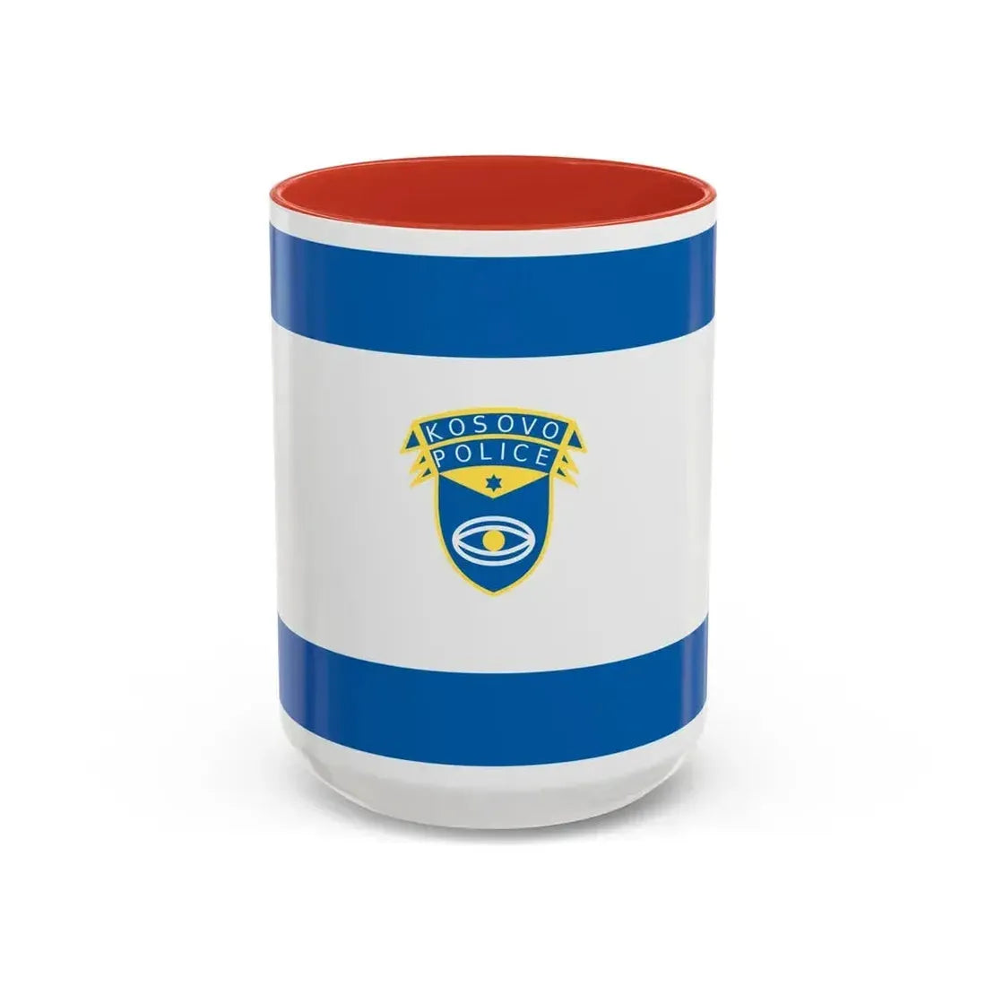 Flag of the Kosovo Police Service - Accent Coffee Mug 15oz Red - Go Mug Yourself
