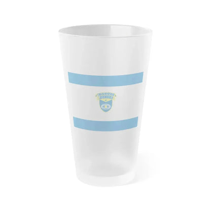 Flag of the Kosovo Police Service - Frosted Pint Glass 16oz 16oz Frosted - Go Mug Yourself