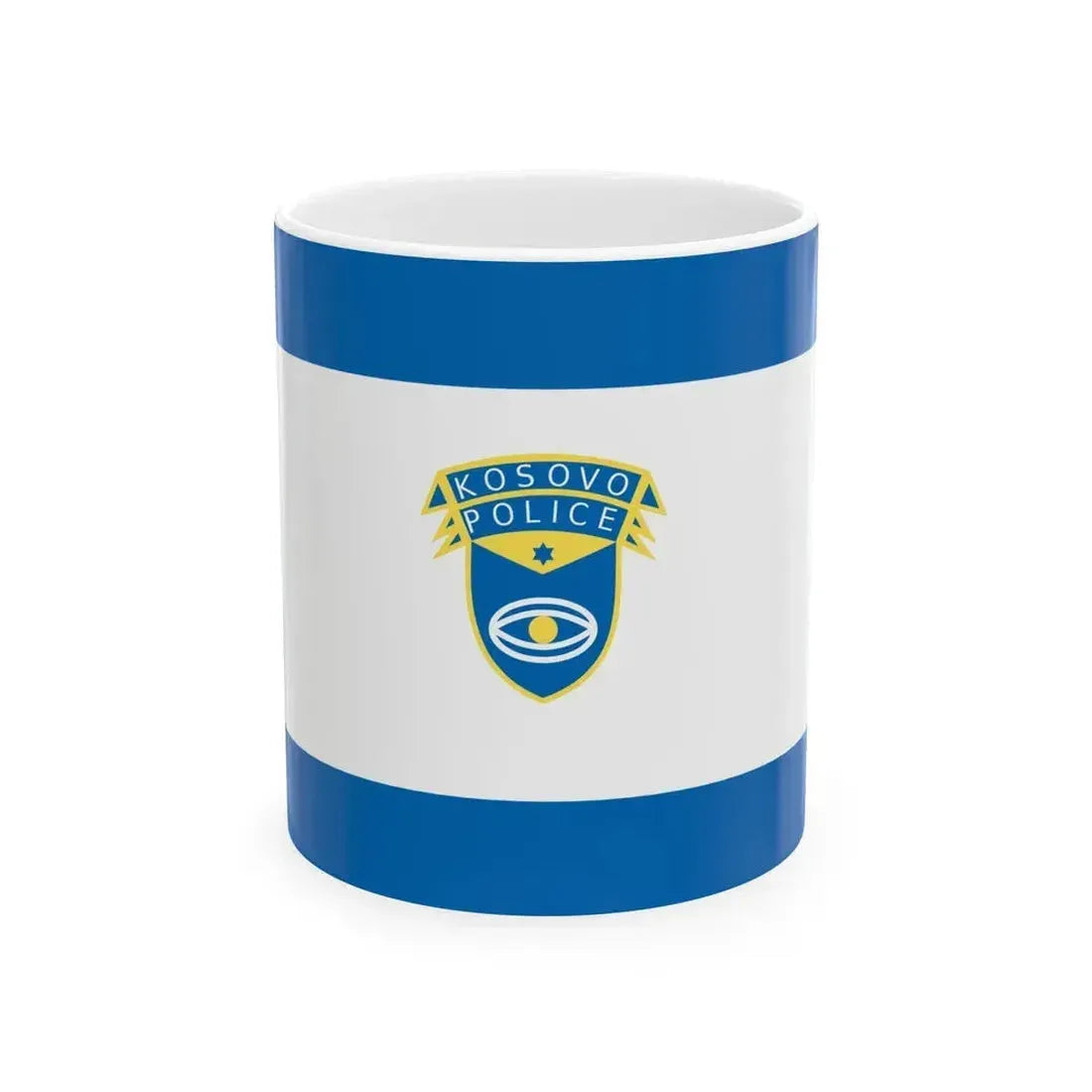 Flag of the Kosovo Police Service - White Coffee Mug 11oz - Go Mug Yourself