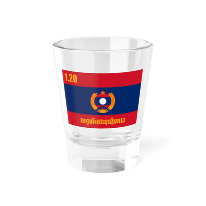Flag of the Lao Peoples Armed Forces (Laos) Shot Glass 1.5oz 1.5oz - Go Mug Yourself