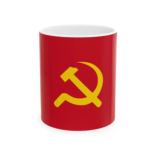 Flag of the Lao Peoples Revolutionary Party (Laos) White Coffee Mug 11oz - Go Mug Yourself