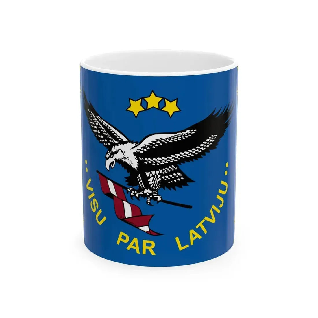 Flag of the Latvian Air Forces (Latvia) White Coffee Mug 11oz - Go Mug Yourself
