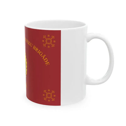 Flag of the Latvian Mechanized Infantry Brigade (Latvia) White Coffee Mug - Go Mug Yourself
