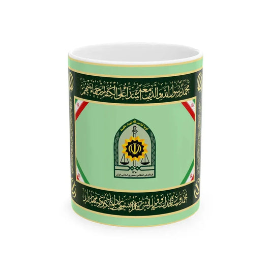 Flag of the Law Enforcement Force of the Islamic Republic of Iran (Iran) White Coffee Mug 11oz - Go Mug Yourself