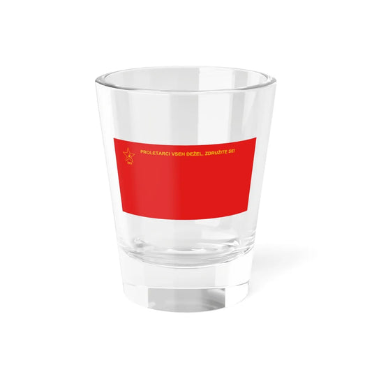 Flag of the League of Communists of Slovenia (Slovenia) Shot Glass 1.5oz 1.5oz - Go Mug Yourself