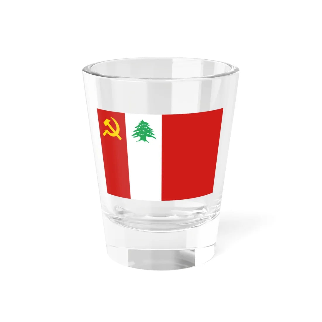 Flag of the Lebanese Communist Party (Lebanon) Shot Glass 1.5oz 1.5oz - Go Mug Yourself