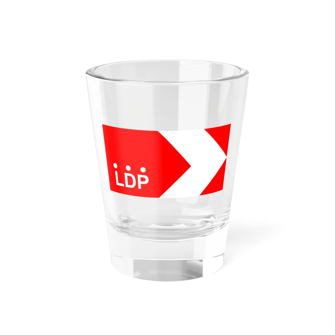 Flag of the Liberal Democratic Party Serbia (Serbia) Shot Glass 1.5oz 1.5oz - Go Mug Yourself