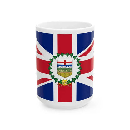 Flag of the Lieutenant-Governor of Alberta 1907-1981 (Canada) White Coffee Mug 15oz - Go Mug Yourself