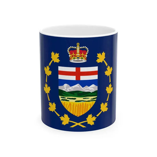 Flag of the Lieutenant-Governor of Alberta (Canada) White Coffee Mug 11oz - Go Mug Yourself