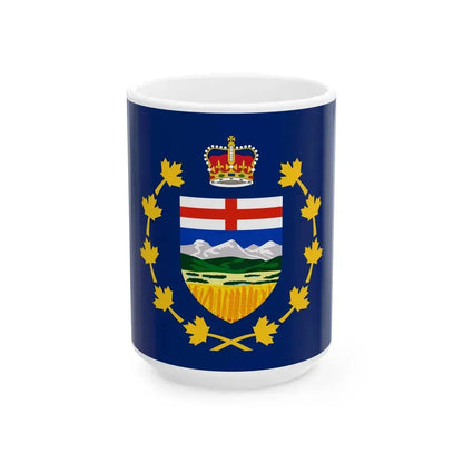 Flag of the Lieutenant-Governor of Alberta (Canada) White Coffee Mug 15oz - Go Mug Yourself